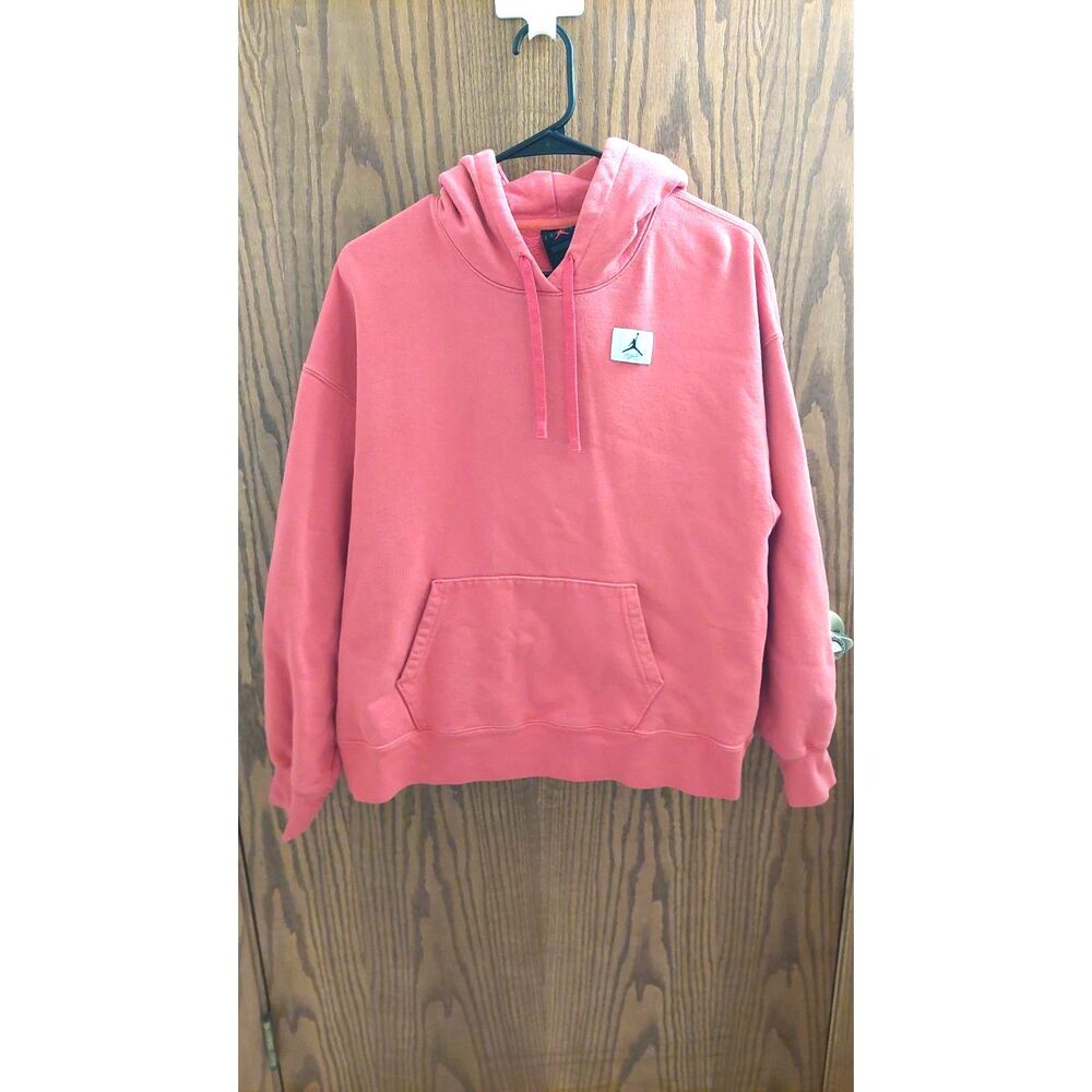 Jordan Flight Fleece Pullover Hoodie Womens S Oversized Lobster Coral Pink